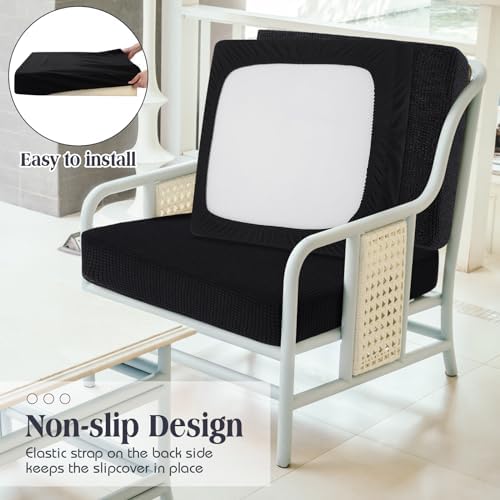 Newwiee 8 Piece Outdoor Cushion Covers Black