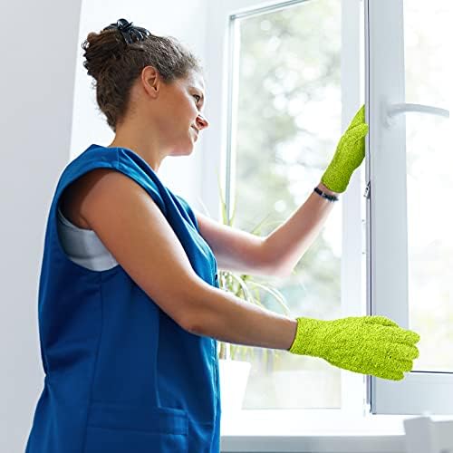Bencailor 4 Pairs Microfiber Dusting Gloves Reusable Washable Cleaning Mittens