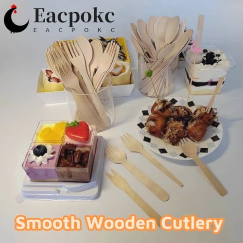 Eacpokc 63 Inch Disposable Wooden Knives 100 PCS Eco-Friendly