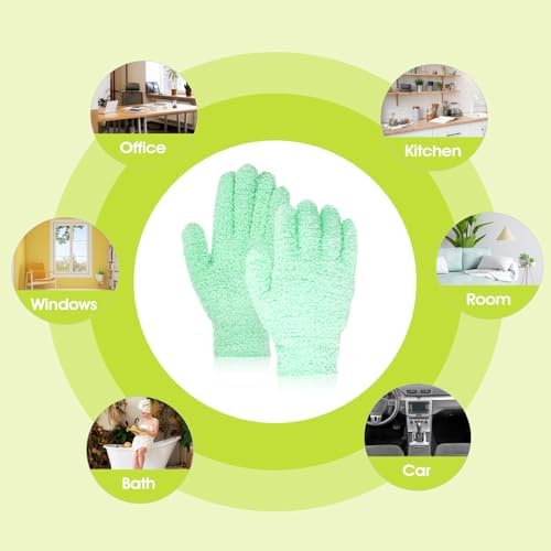 Teaaha 2PCS Microfiber Gloves for Dusting