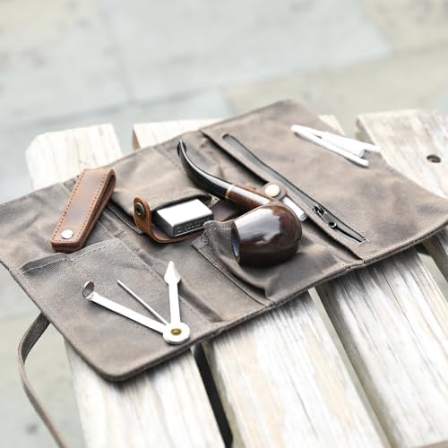 Whitlucks Waxed Canvas Pipe Pouch with Leather Stand