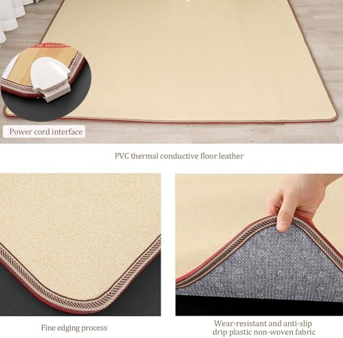 Electric Heating Carpet with 60 Level Thermostat and 12 Hour Timer