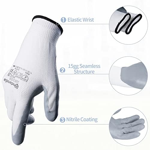 ANDANDA Safety Work Gloves with Nitrile Coating