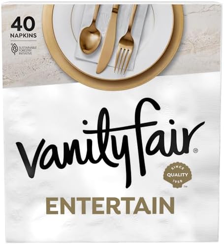 Vanity Fair Entertain Paper Napkins 40 Count Pack of 8