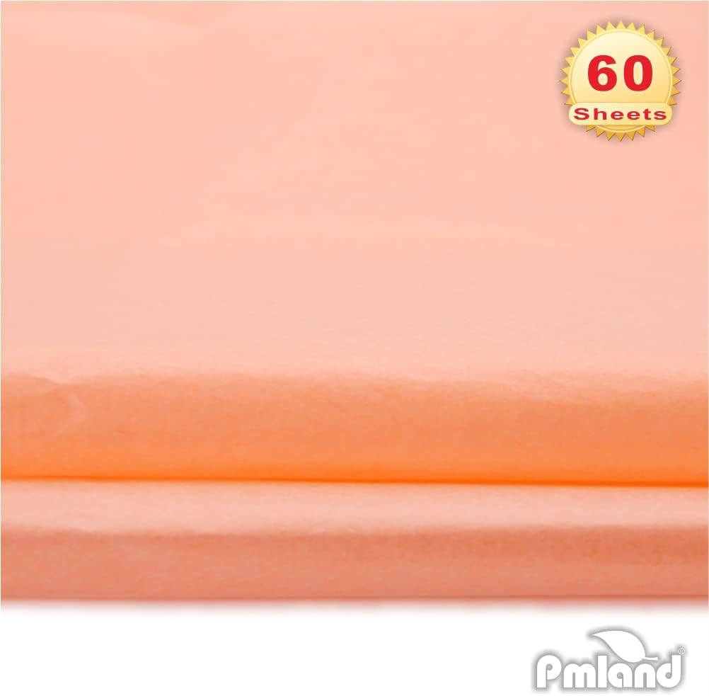 PMLAND Gift Wrapping Tissue Paper Peach 20x26 60 Sheets