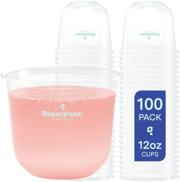 Repurpose Disposable Stemless Glasses 12oz 100 Cups