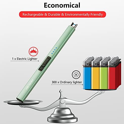 Electric Candle Lighter - Windproof Rechargeable Flameless Green USB
