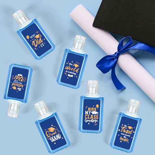50 Pack Graduation Hand Sanitizer Travel Size Blue Gift Set
