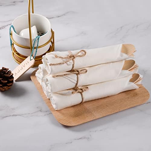 Pre Rolled Napkin and Bamboo Cutlery Set 50Pack
