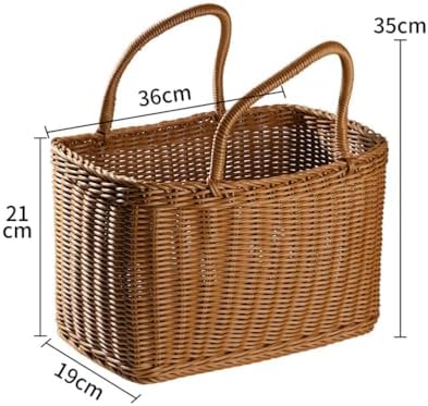 MAGICLULU 1Pc Large Oval Woven Straw Picnic Basket