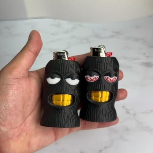 2 Pack Ski Mask Lighter Sleeve Funny Balaclava Holder for Bic Lighters