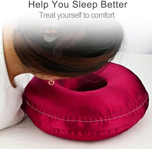 Washable Silky Satin Ear Pillow with Removable Case for Ear Pain Relief