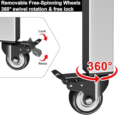 BBQ-PLUS Universal Fire Pit Stand 15-27 Inch with Wheels
