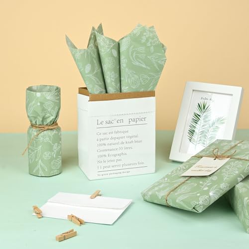Bolsome 100 Sheets Wildflowers Tissue Paper for Boho Decor