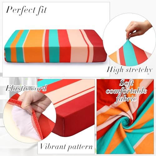 Newwiee 8 Pcs Stretchy Patio Cushion Covers