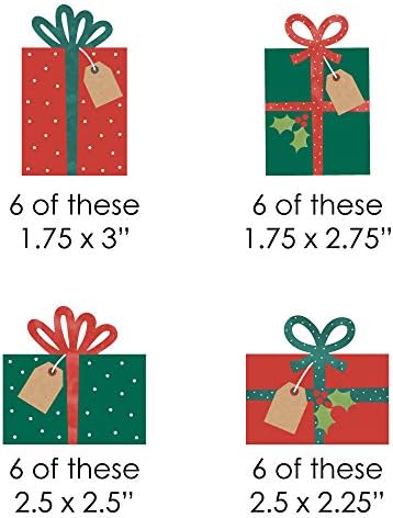 Happy Holiday Presents DIY Shaped Christmas Cut-Outs - 24 Count