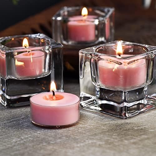 DEYBBY Natural Soy Wax Tealight Candles 12 Pack Romantic Rose Aromatherapy