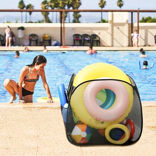 Adnee Pool Toy Storage Bin 30x30x30 Nylon Mesh Organizer