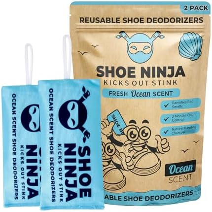 Shoe Ninja Deodorizer - Activated Charcoal Reusable 2 Pack