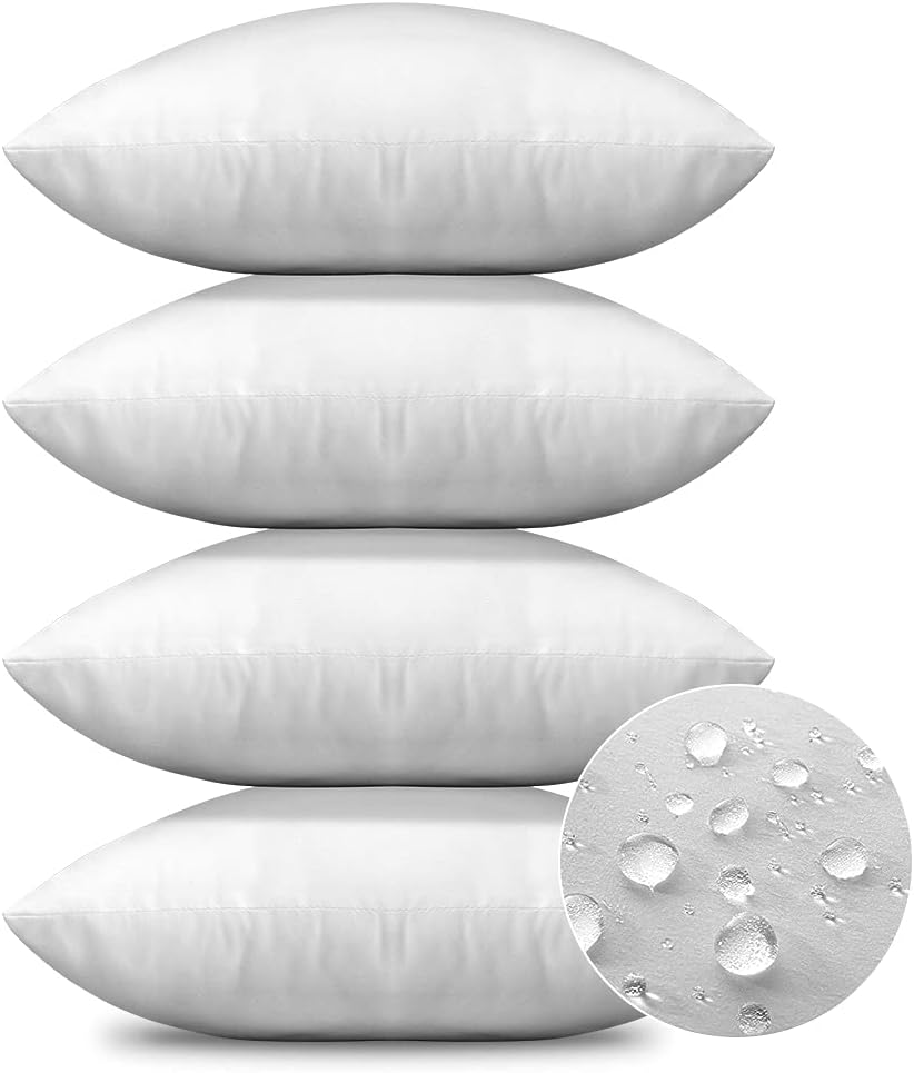 OTOSTAR Waterproof Outdoor Pillow Inserts Set of 4