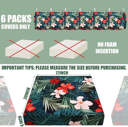 Panelee 6 Pcs Square Outdoor Cushion Covers with Ties