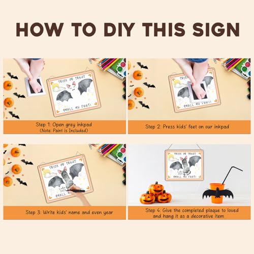 DIY Babys First Halloween Sign with Footprint Pad
