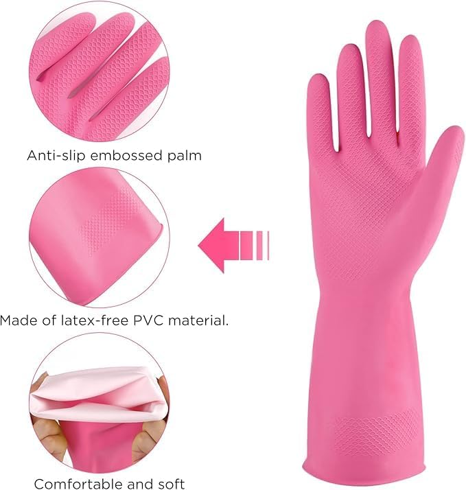 3 Pair Dishwashing Gloves for Kitchen and Home Use