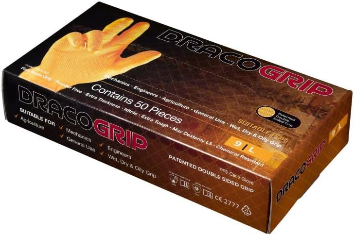 Heavy Duty Super Strong Nitrile Gloves 8 Mil Box of 50