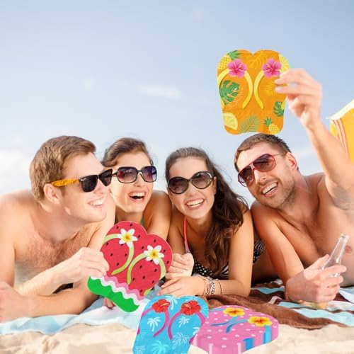 50Pcs Hawaiian Luau Napkins with Flip-Flops Design