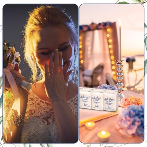 Spiareal 50 Pcs Blue Pocket Wedding Tissues