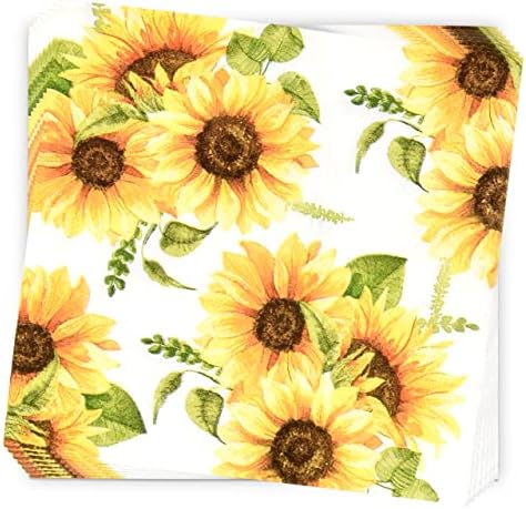 Gift Boutique 100 Sunflower Floral Napkins 3 Ply