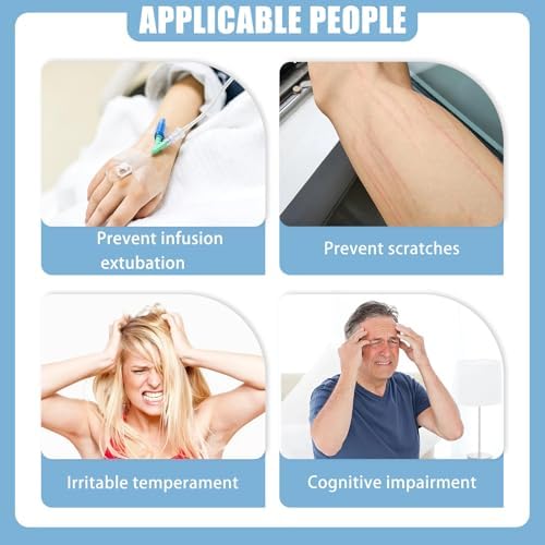 Dementia Restraint Gloves 2Pcs Reusable Hand Mitts for Elderly Patients