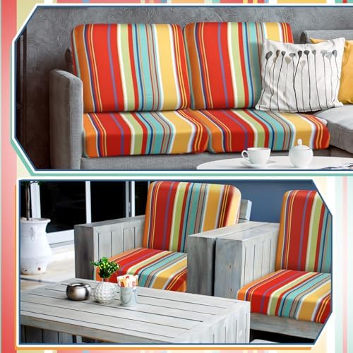 Geyoga 8 Pcs Waterproof Patio Cushion Covers