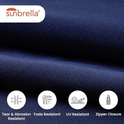 Covers All Sunbrella Outdoor Throw Pillows Pack of 2 Navy Blue 20x20