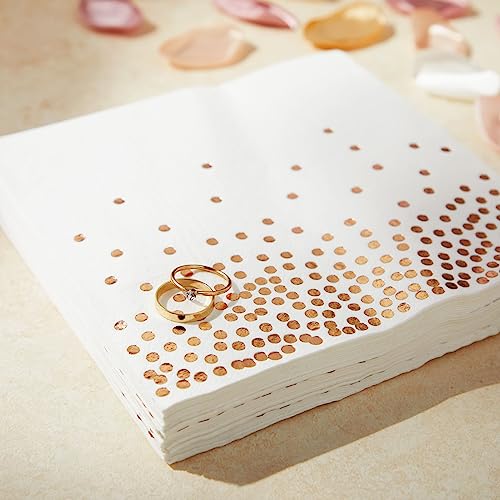 Juvale 50 Pack Disposable Rose Gold Napkins 65 Inch 3 Ply