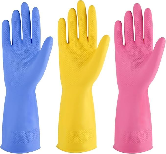 3 Pair Dishwashing Gloves for Kitchen and Home Use