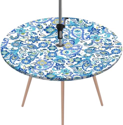 Vaukki Waterproof Zippered Tablecloth for 36-44 Inch Round Tables