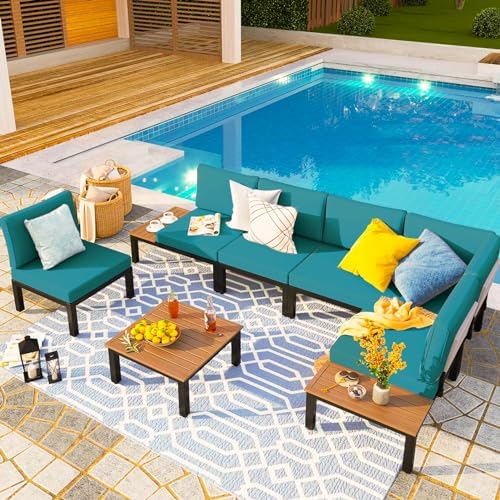 Sapphire Blue Outdoor Cushion Covers with Zipper