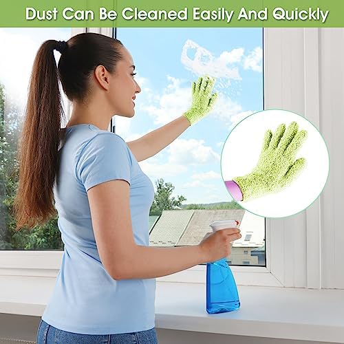 Sibba 2pcs Microfiber Dusting Mitt Gloves for Cleaning