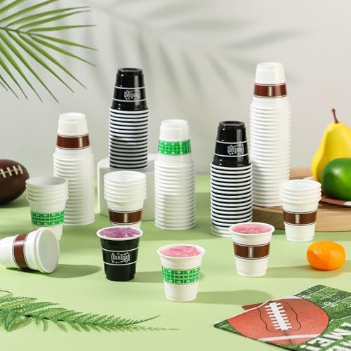 Baderke 100 Pcs 2 Oz Football Shot Glasses for Parties