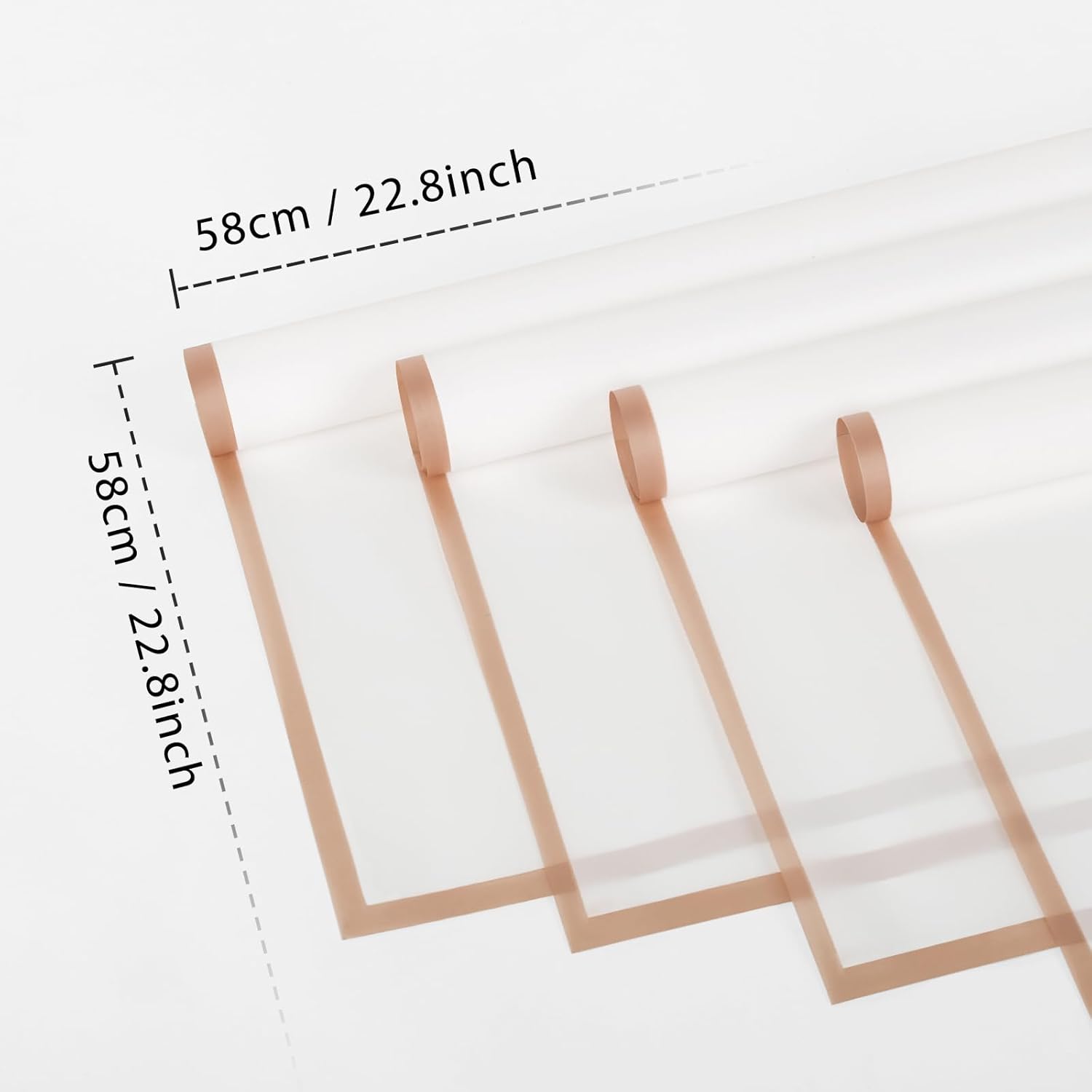 20 Sheet Waterproof Flower Wrap Paper - White Gold Edge