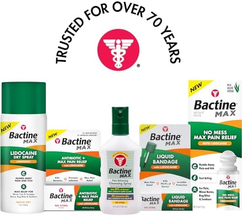 Bactine MAX First Aid Spray 4 Lidocaine 5oz 4 Pack