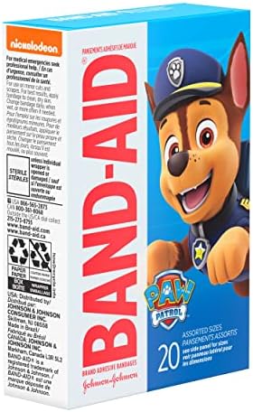 Band-Aid Sterile Adhesive Bandages with Paw Patrol Characters 20 Count