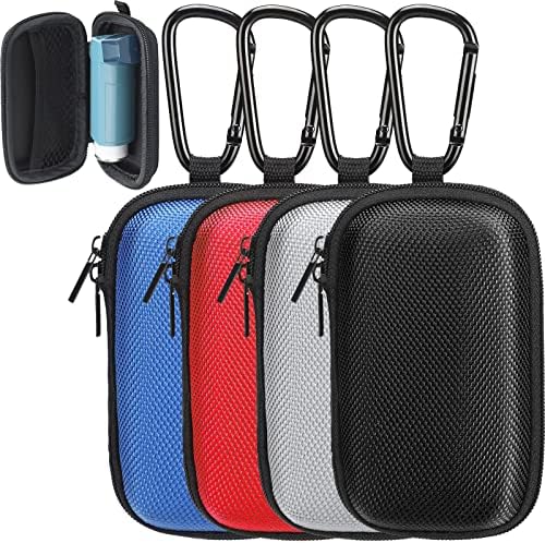 Woanger 4Pcs Asthma Inhaler Holder Travel Case