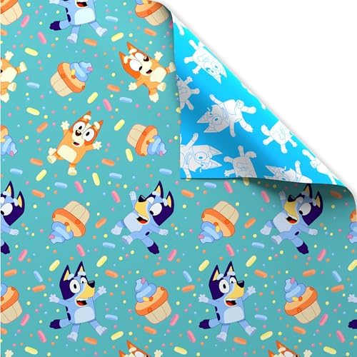American Greetings Reversible Bluey Wrapping Paper 40 sq ft