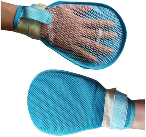 Dementia Hand Restraint Gloves - 2 Pcs Breathable Mesh Mitts for Elderly