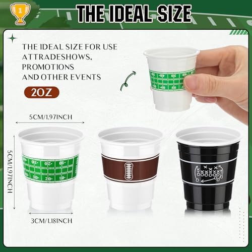Baderke 100 Pcs 2 Oz Football Shot Glasses for Parties