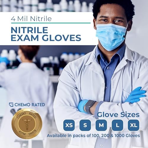 Nitrile Exam Gloves 4Mil Thick Latex-Free Powder-Free