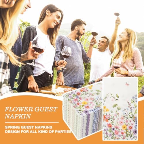 100Pcs Floral Paper Napkins for Wedding and Birthday Party