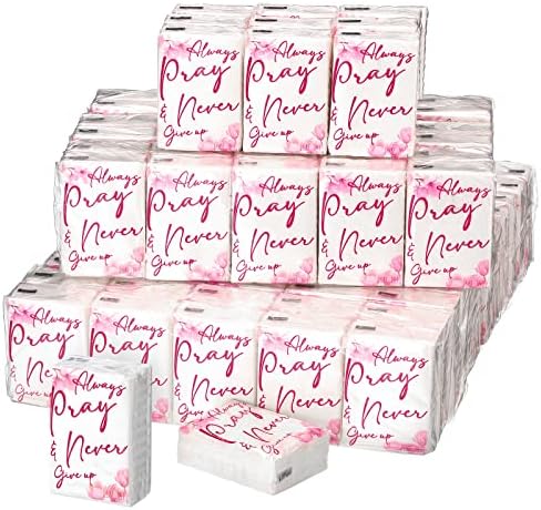 Spiareal 100 Pack Travel Size 3 Ply Tissues with Bible Verses